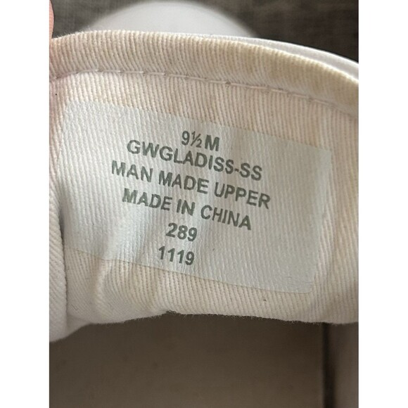 Guess Gladiss Sneakers Womens 9.5 Silver Accents Guess Spell Out White - Picture 12 of 12